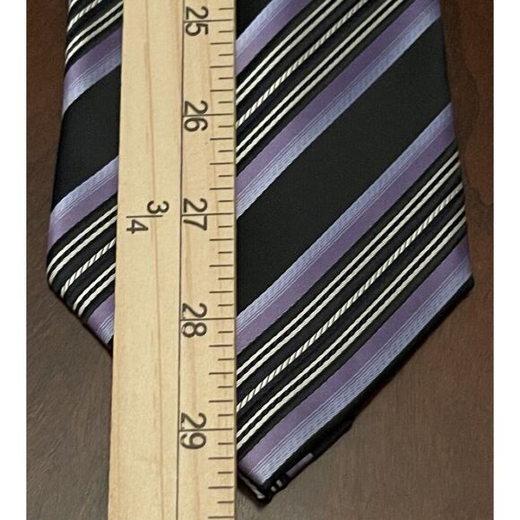 Gianfranco Black Purple 100% Polyester Men’s Neck Tie Made In China - Picture 5 of 9